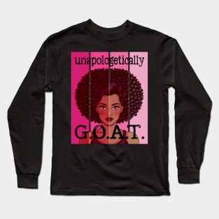 Pink Black History Month Unapologetically GOAT Black Pride Long Sleeve T-Shirt